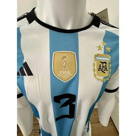 2022 Adidas World Cup 2022 3 STAR Argentina Tagliafico Jersey XS 100% Authentic